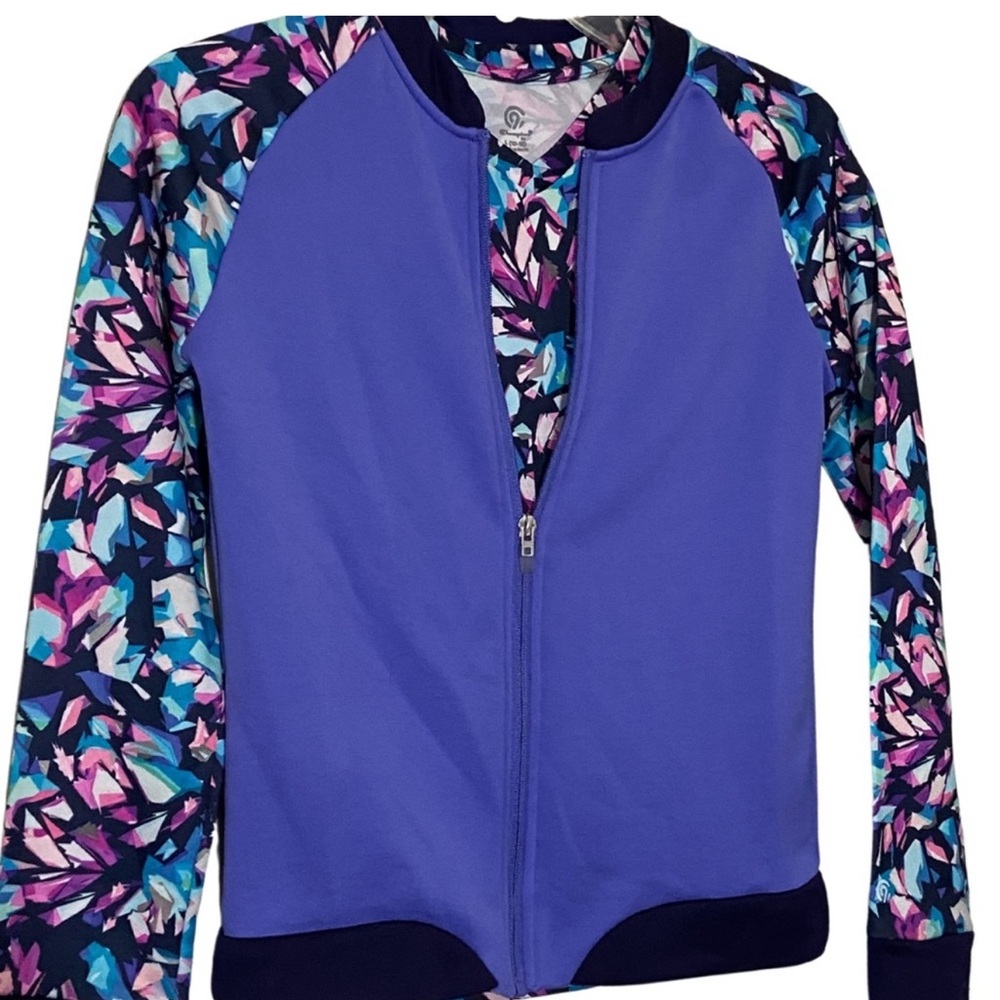 CHAMPION Activewear Jacket and Matching Top Purple Design 2 Pc. Set Girls SZ L
